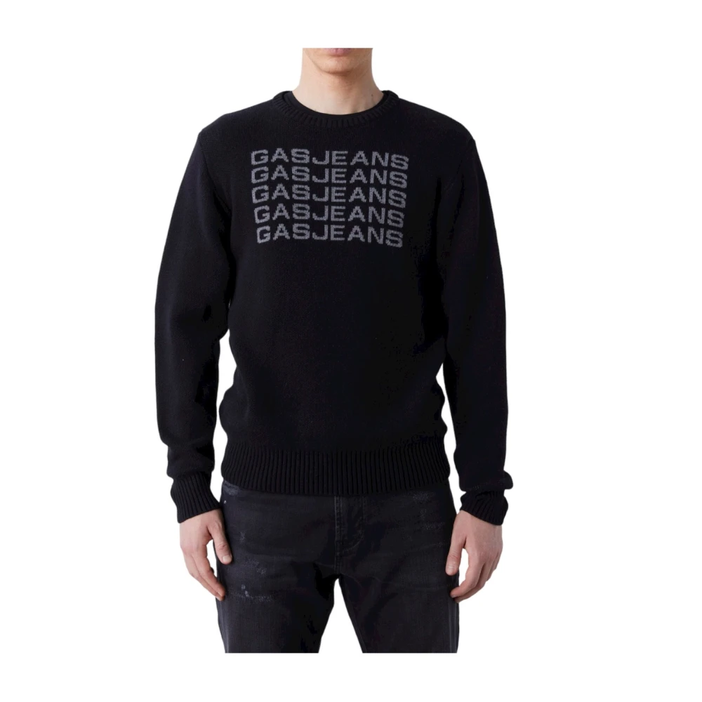GAS Trui met Ronde Hals Black Heren
