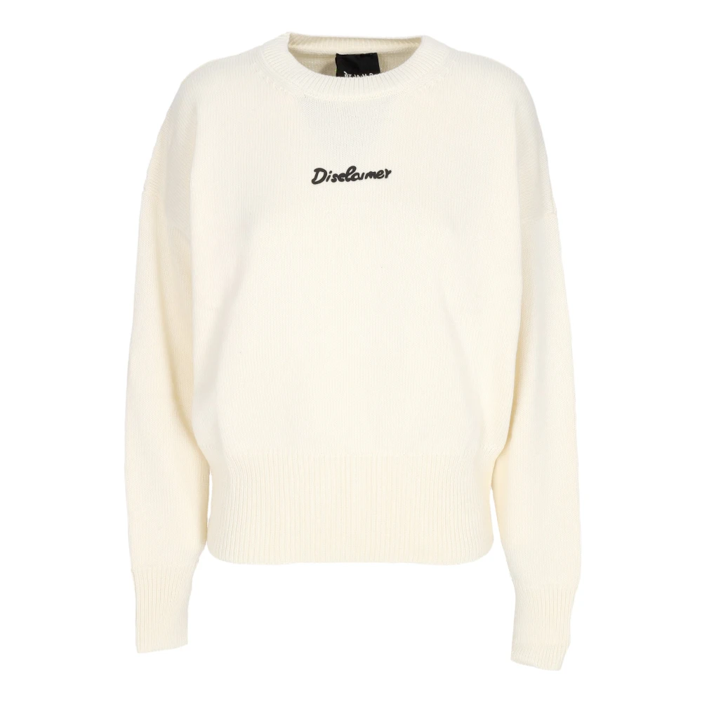 Disclaimer Logo Crewneck Sweater Zwart Beige Dames