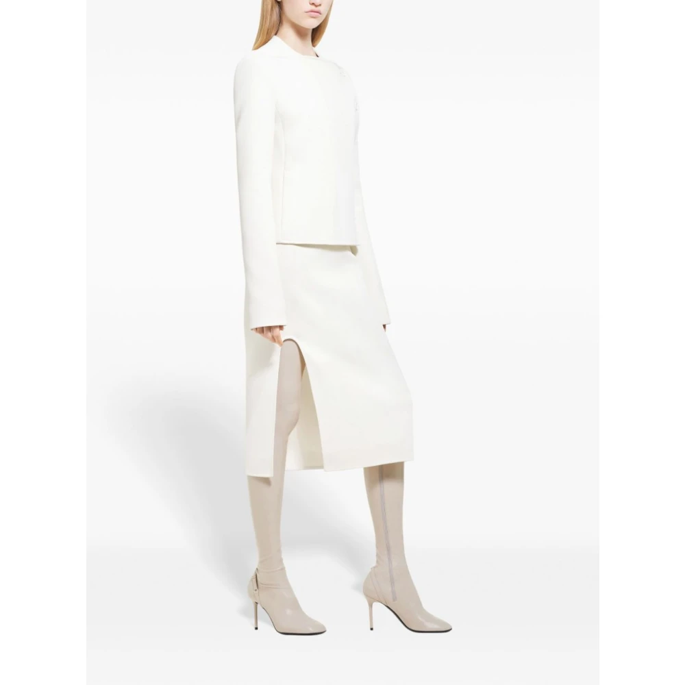 Courrèges Crepe Lange Midi Rok White Dames