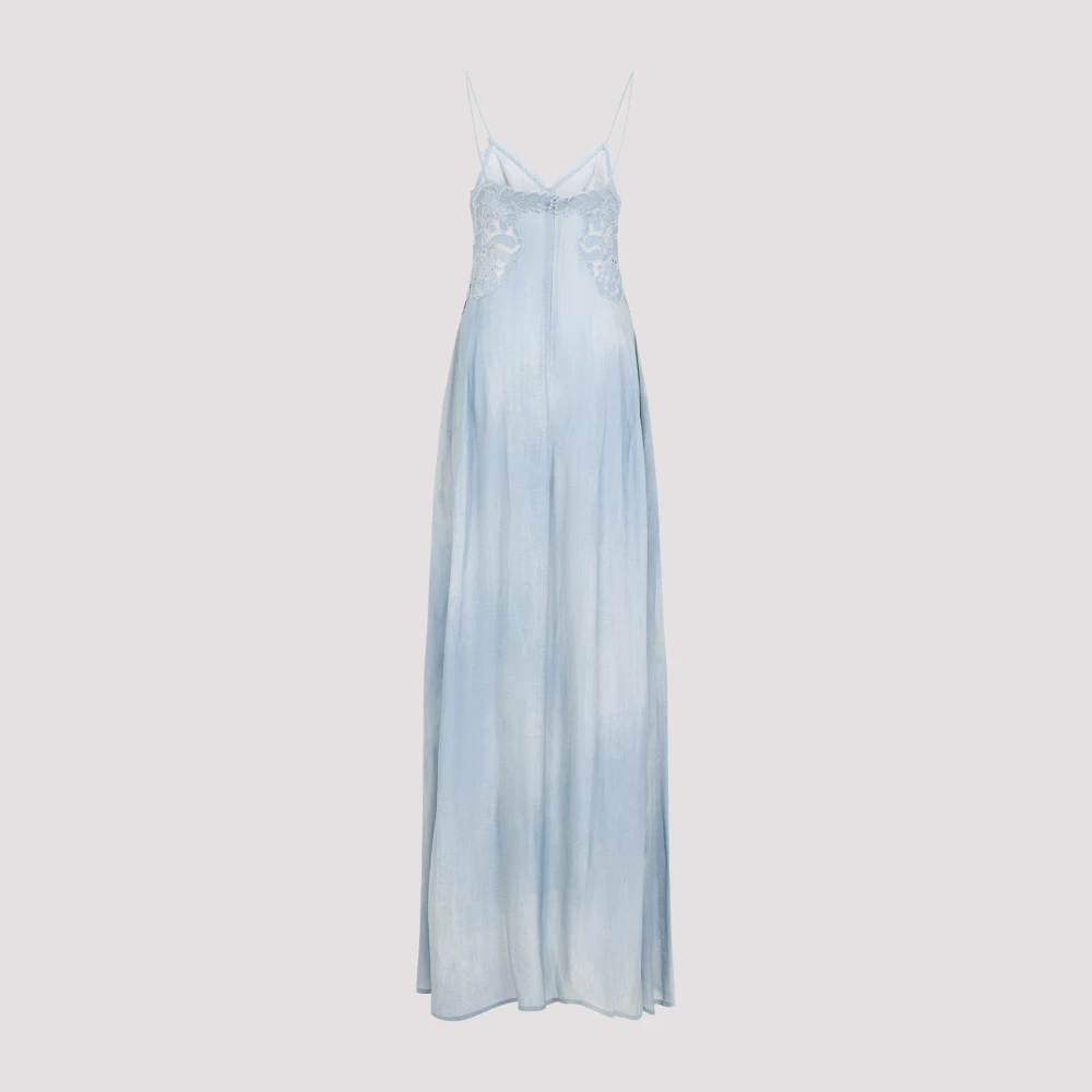 Ermanno Scervino Denim Lange Jurk Blue Dames