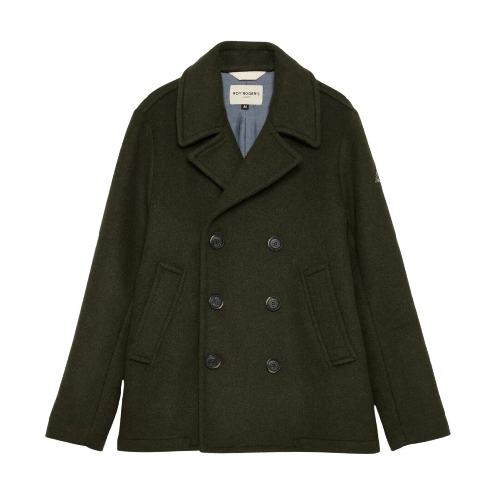 Roy Roger's Uomo Verde - Cappotto In Lana Melton - Coats - M