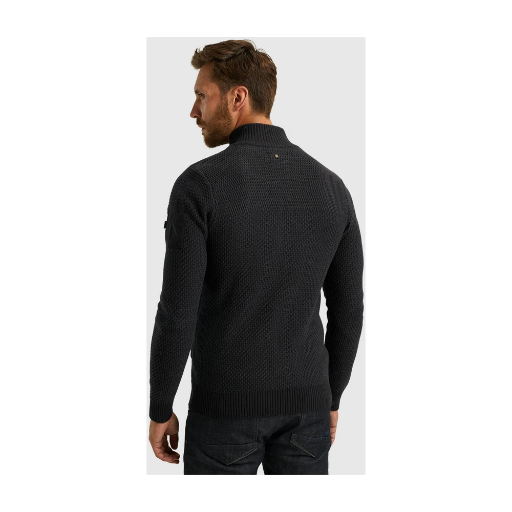 PME Legend Katoenen Ritsjack met Structuur Black Heren
