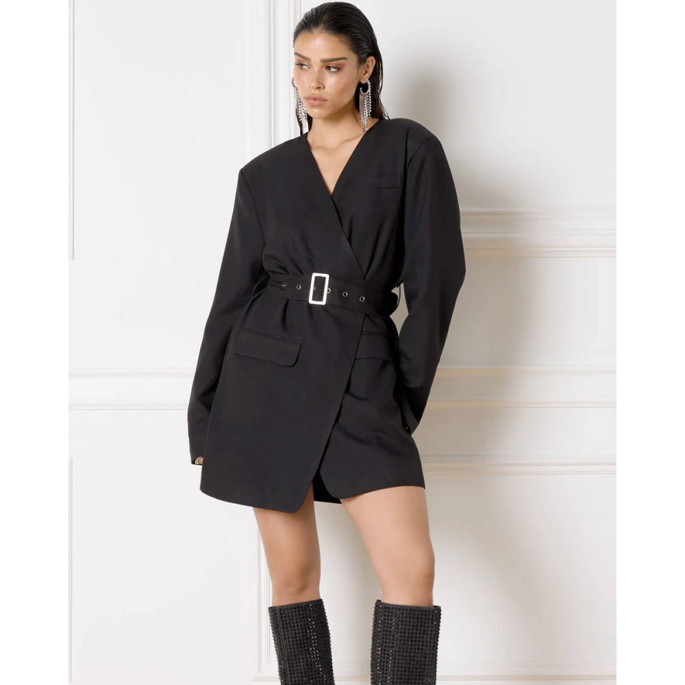 Refined Department Elegante Maan Jurk Black Dames