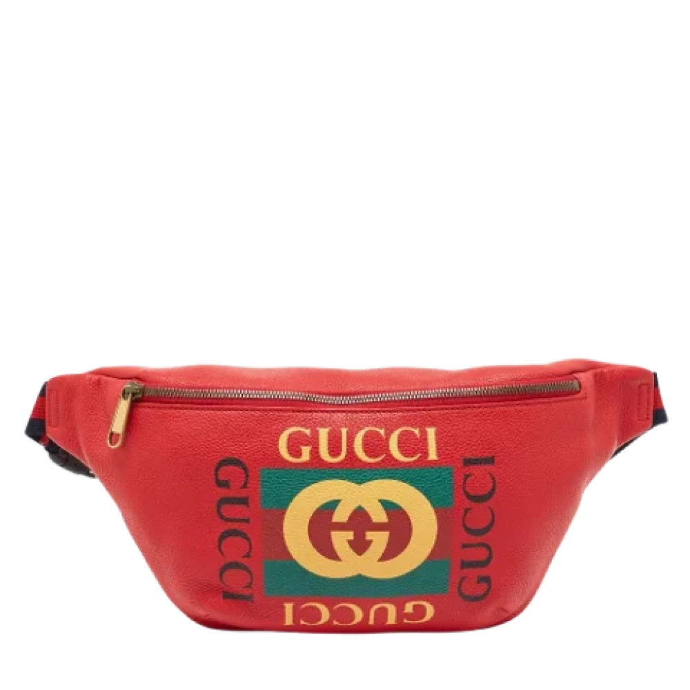 Gucci Vintage Pre-owned Leather gucci-bags Red Heren