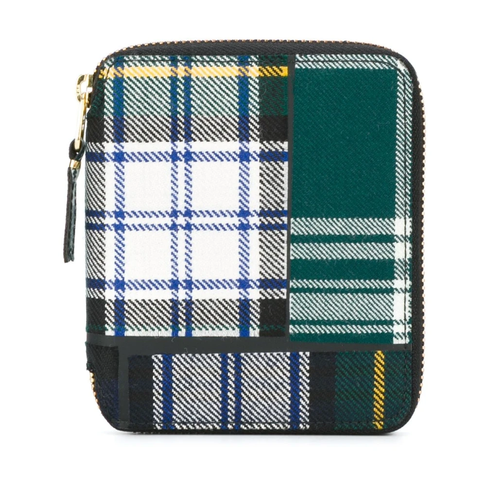 Comme des Garçons Groene Tartan Patchwork Portemonnees Multicolor Dames