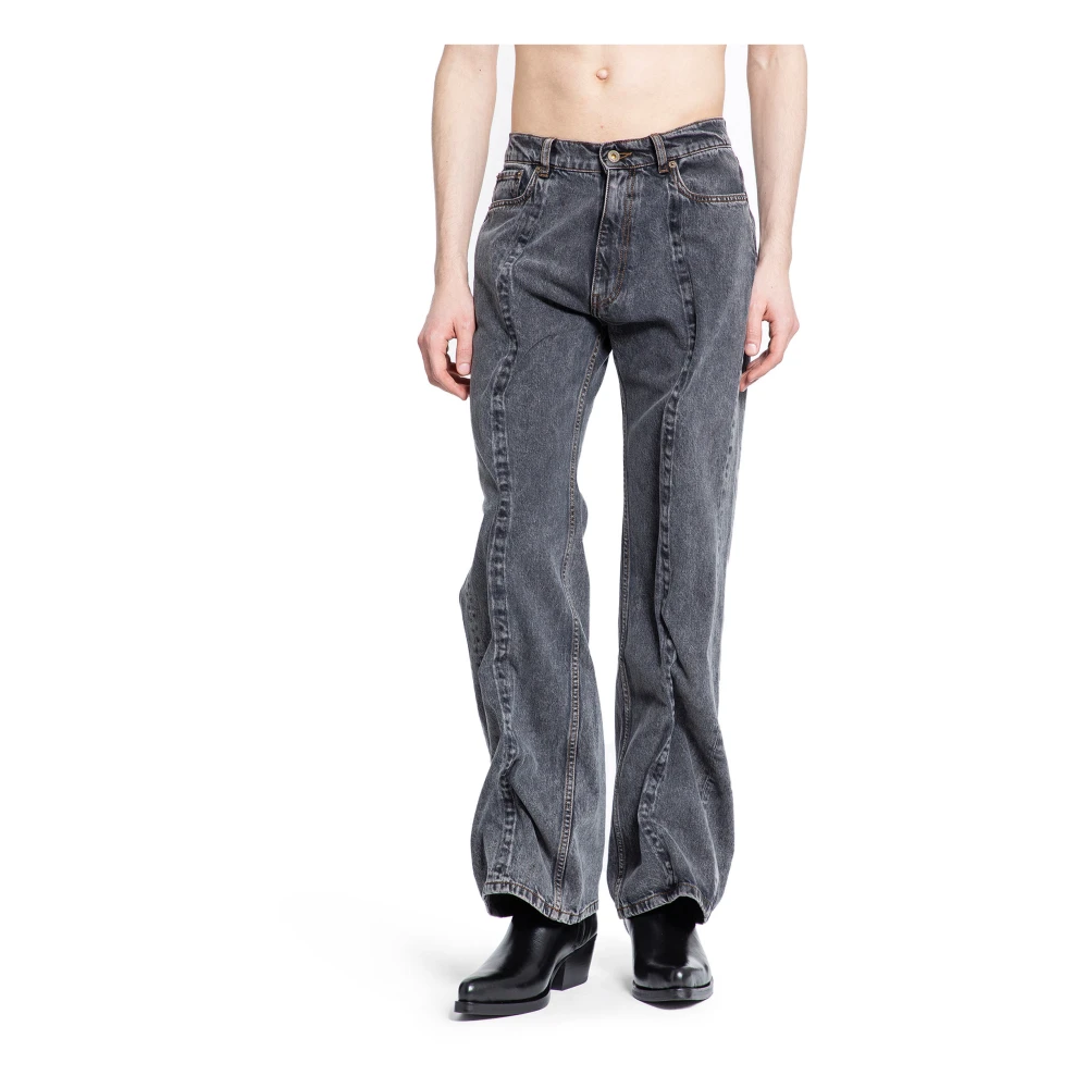 Y Project Wire Jeans met Geïntegreerde Buigbare Draden Black Heren