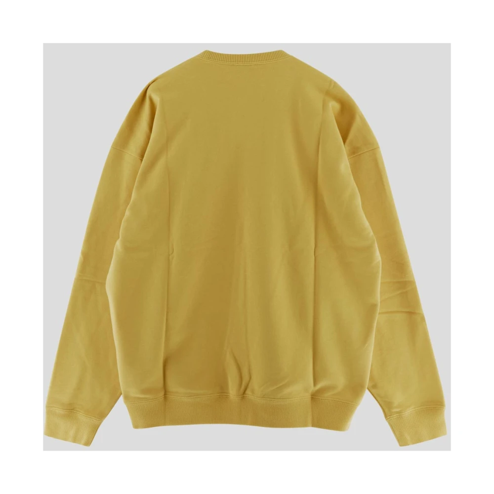 Saint Laurent Cotton Logo Sweatshirt Yellow Heren