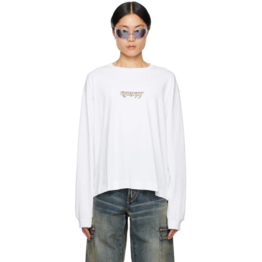 Givenchy Boxy Fit T-shirt met lange mouwen White Dames