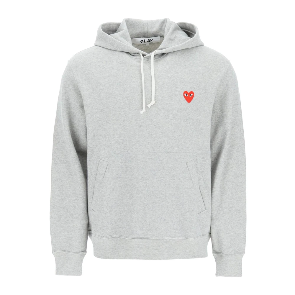 Comme des Garçons Play Hart Patch Hoodie Sweatshirt Gray Heren