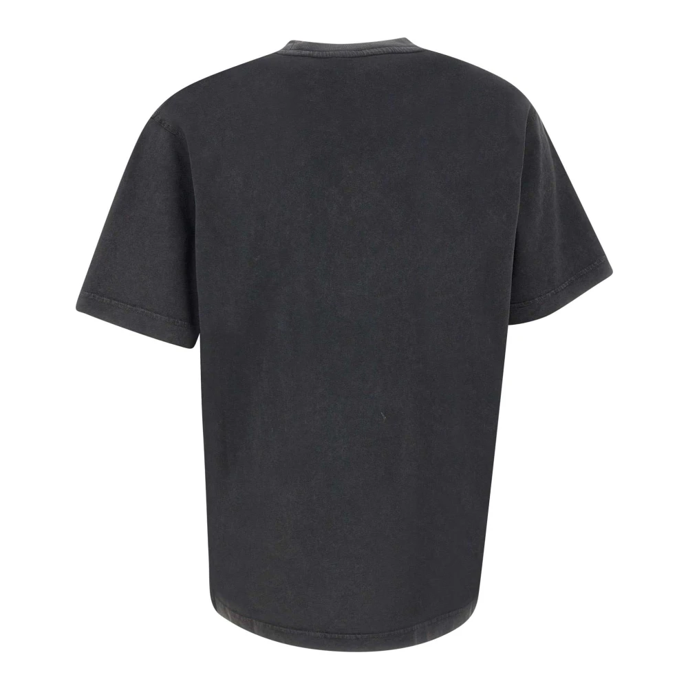 closed Zwarte Katoenen T-shirt met Steen Gewassen Black Heren