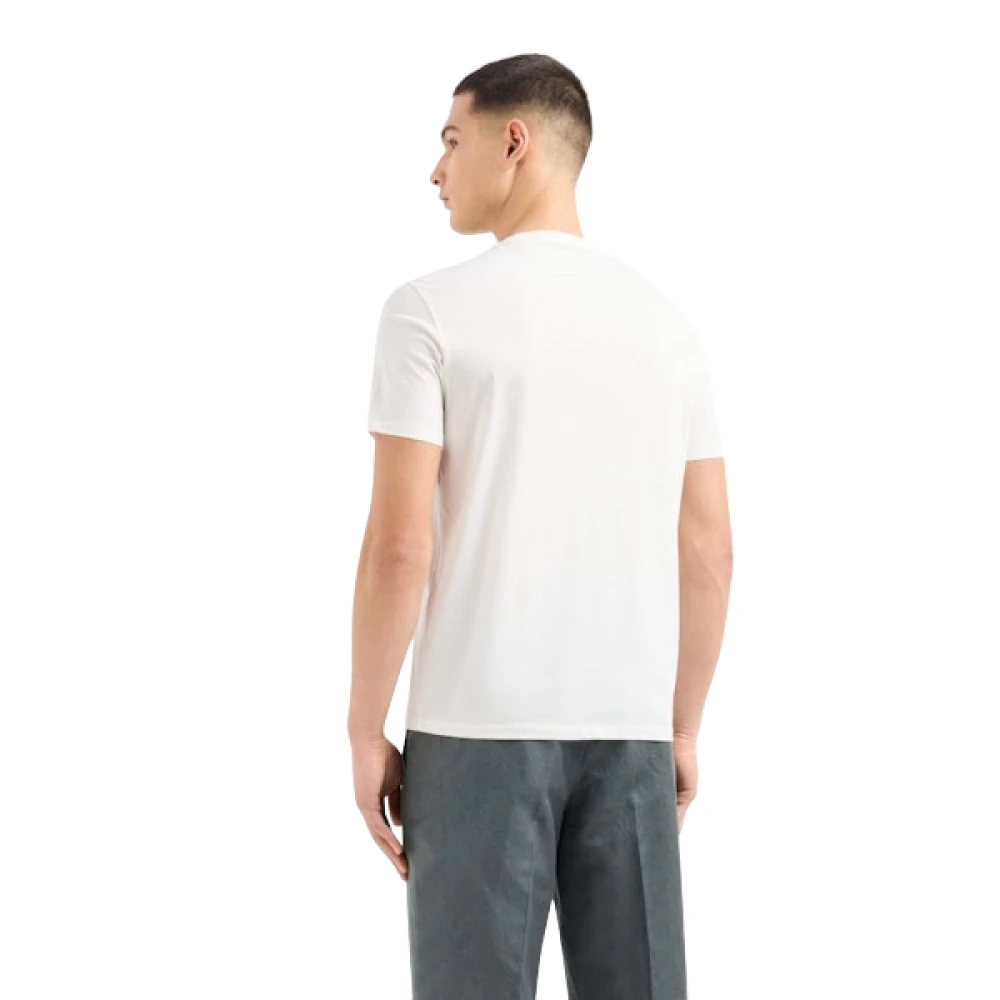Armani Exchange Wit Logo Katoenen T-shirt Korte Mouw White Heren