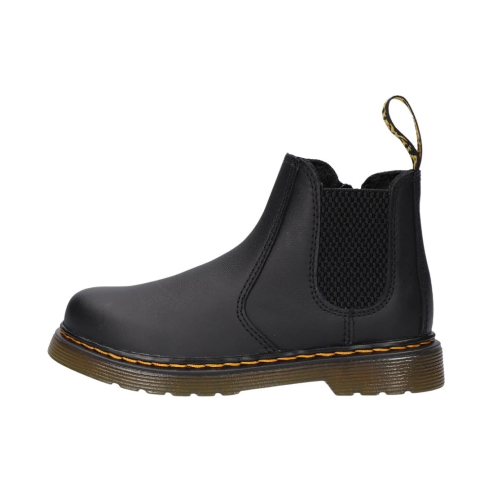 Dr. Martens Svarta Läder Chelsea Boots för Barn Black, Unisex