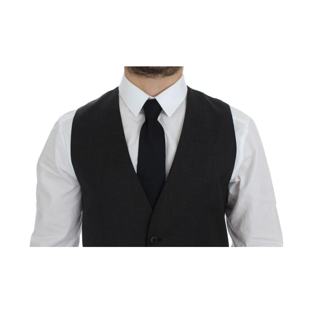 Dolce & Gabbana Elegante grijze wollen vest voor formele gelegenheden Gray Heren