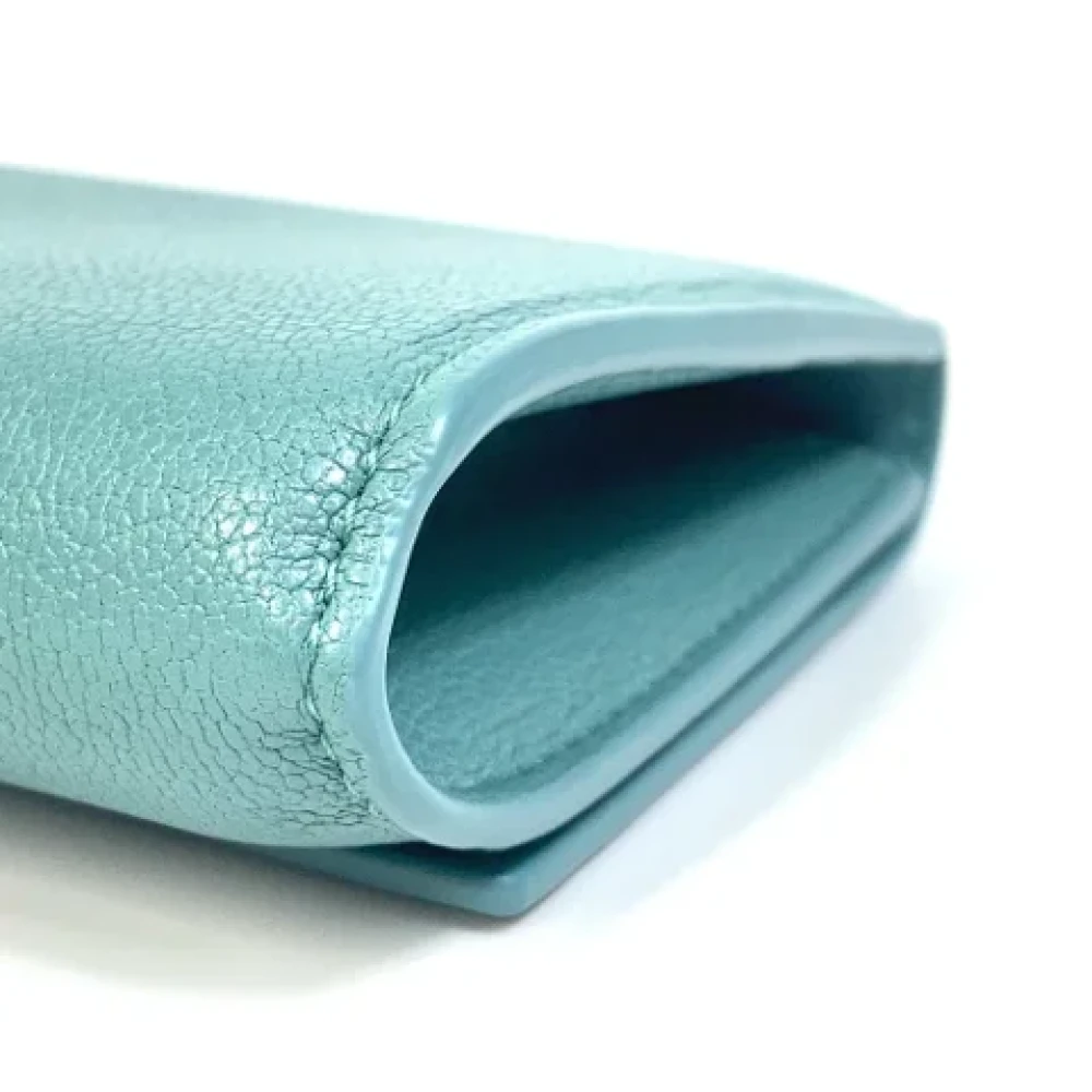 Bottega Veneta Vintage Pre-owned Leather wallets Blue Dames