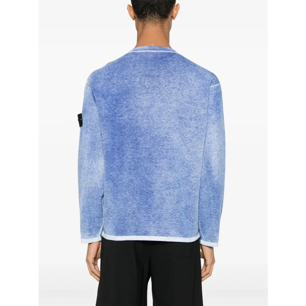 Stone Island Blauwe Sweater met Badge Blue Heren