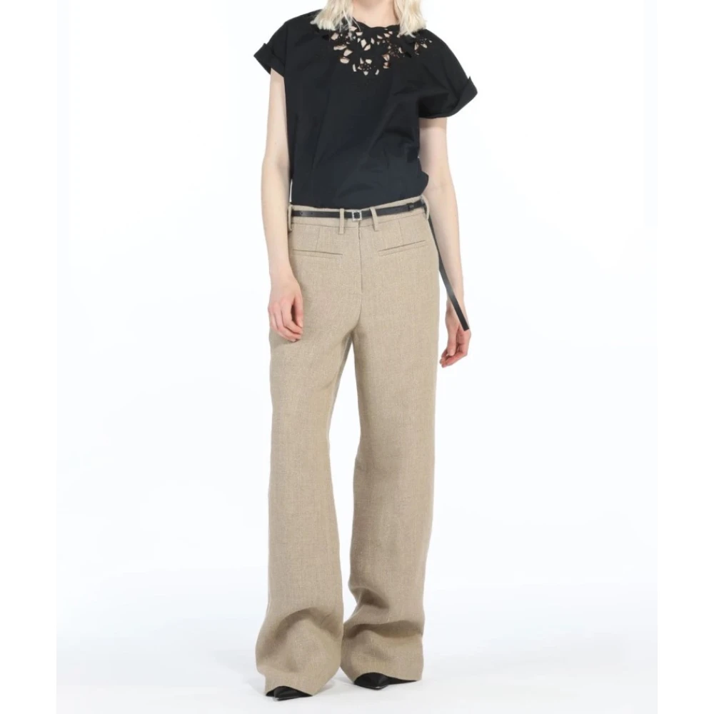 N21 Blouse met korte mouwen en halsdetail Black Dames