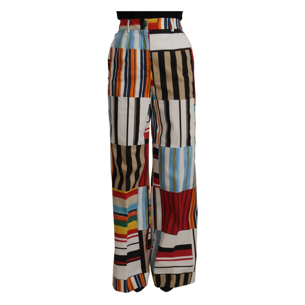 Dolce & Gabbana Women's Elegant High Waist Striped Trousers