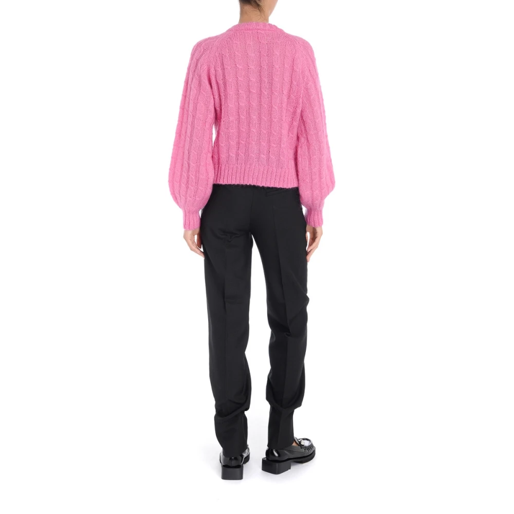 Ganni Zwarte op maat gemaakte polyester broek Black Dames