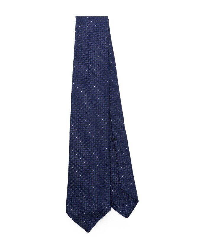 cravate-en-soie-bleue-avec-motif-diamant
