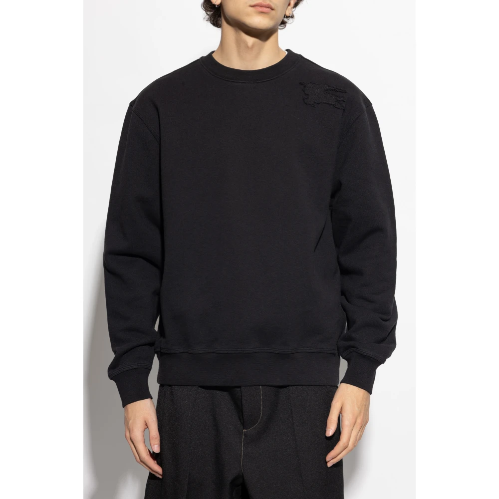 Burberry Sweatshirt met logopatch Black Heren