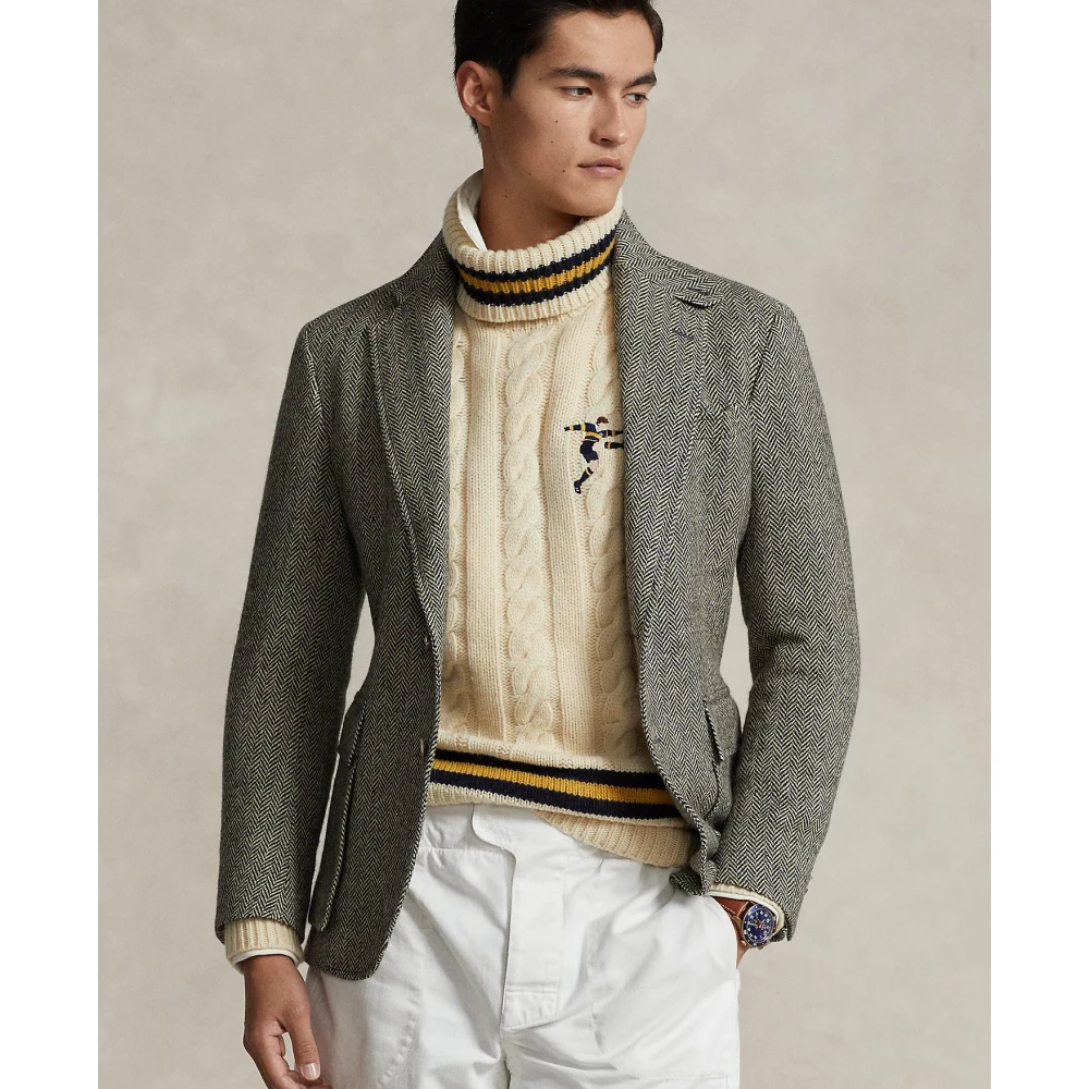 Ralph Lauren Kabel Gebreide Wollen Blend Turtleneck Beige Heren