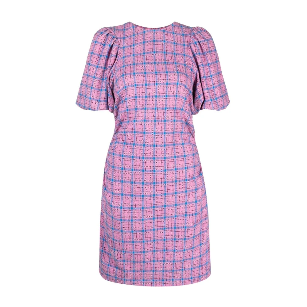 Ganni Donna Rosa Abito Mini In Cotone