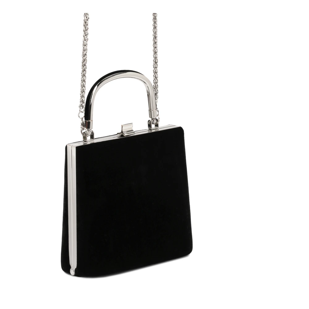 Kazar Klassieke Avondclutch met Metalen Handvat Black Dames