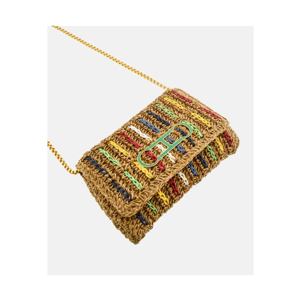 Carolina Herrera Gestreepte Soft Clutch met Gouden Armband Multicolor Dames