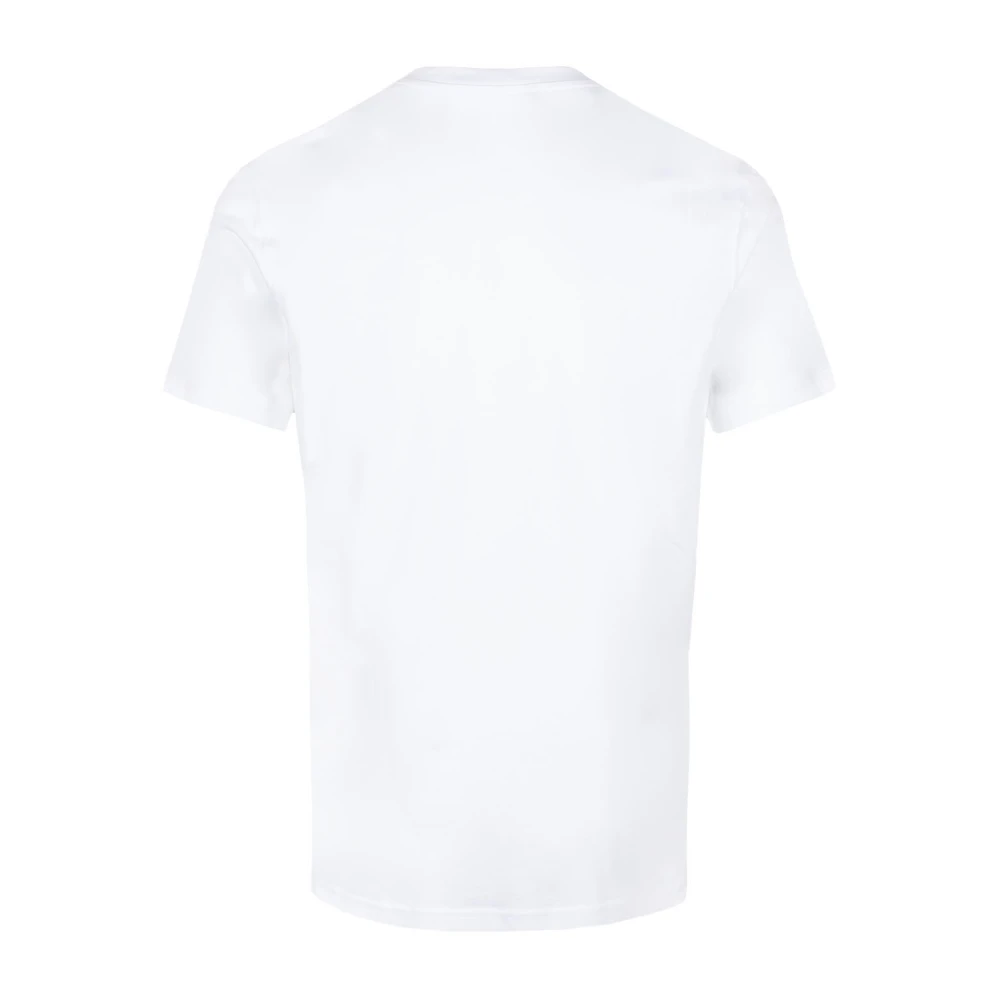 Moschino Logo Patch Katoenen T-shirt White Heren