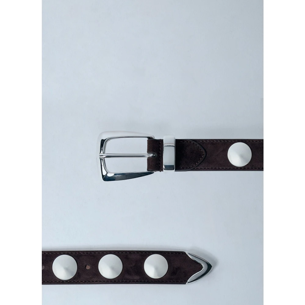 Khaite Studded Leren Riem Gemaakt in Italië Brown Dames