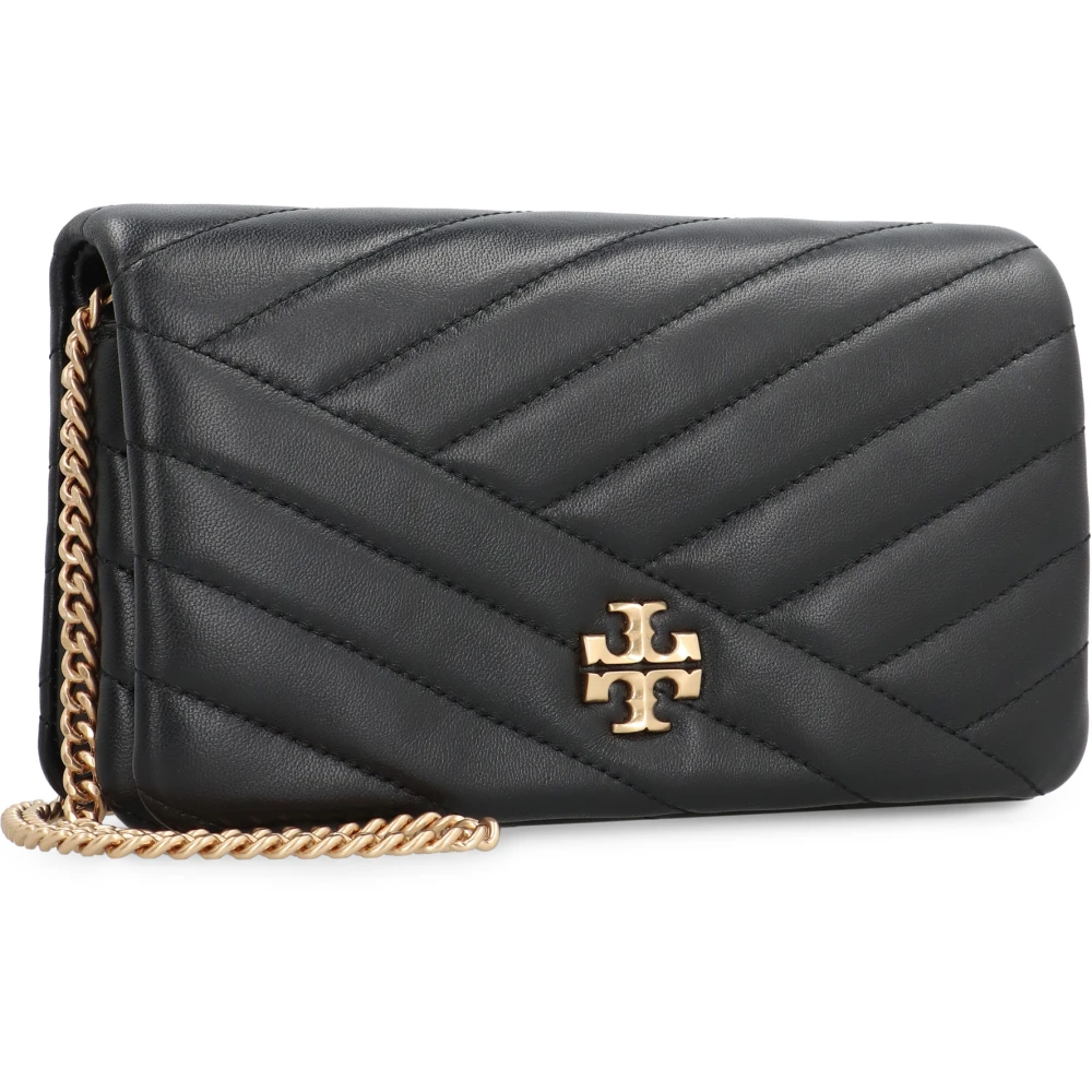 TORY BURCH Gestikt Leren Kettingportemonnee Black Dames