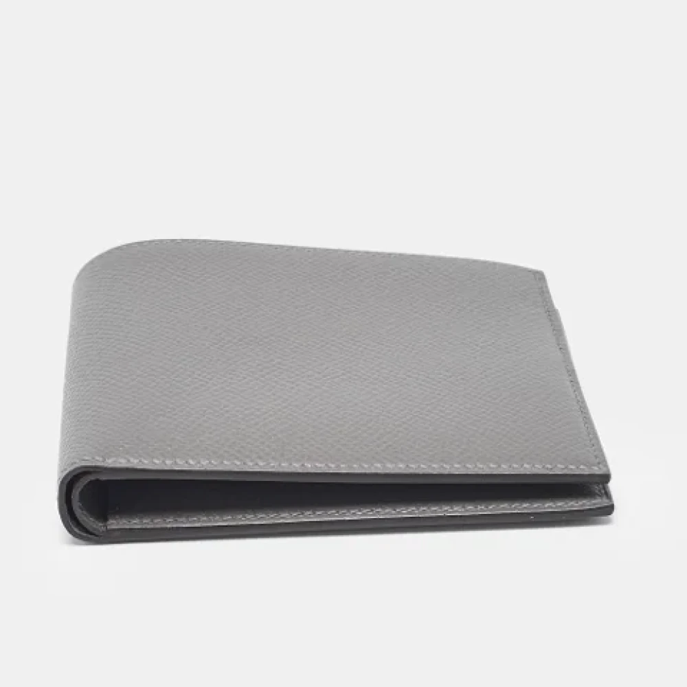 Hermès Vintage Pre-owned Leather wallets Gray Heren