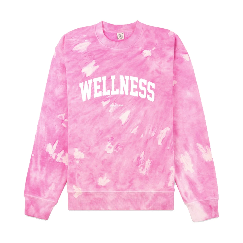 Sporty & Rich Comfortabele Pink Taffy Wellness Ivy Tie Dye Sweatshirt Pink Dames