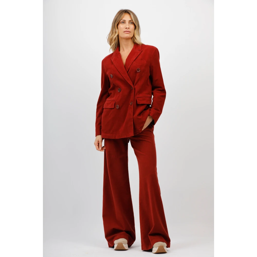 Aspesi Double-Breasted Blazer Red Dames