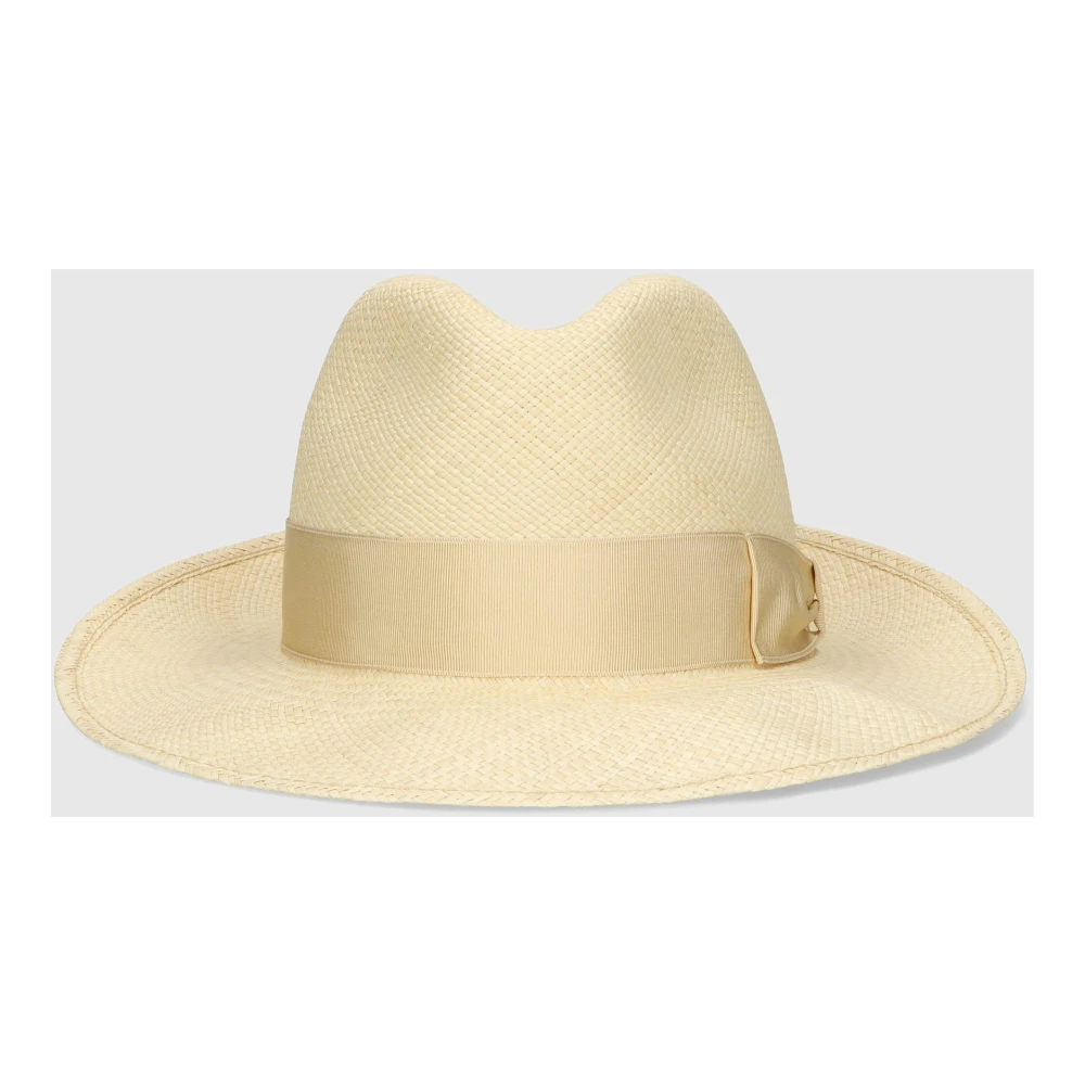 Borsalino Handgeweven Panama Hoed Orange Heren