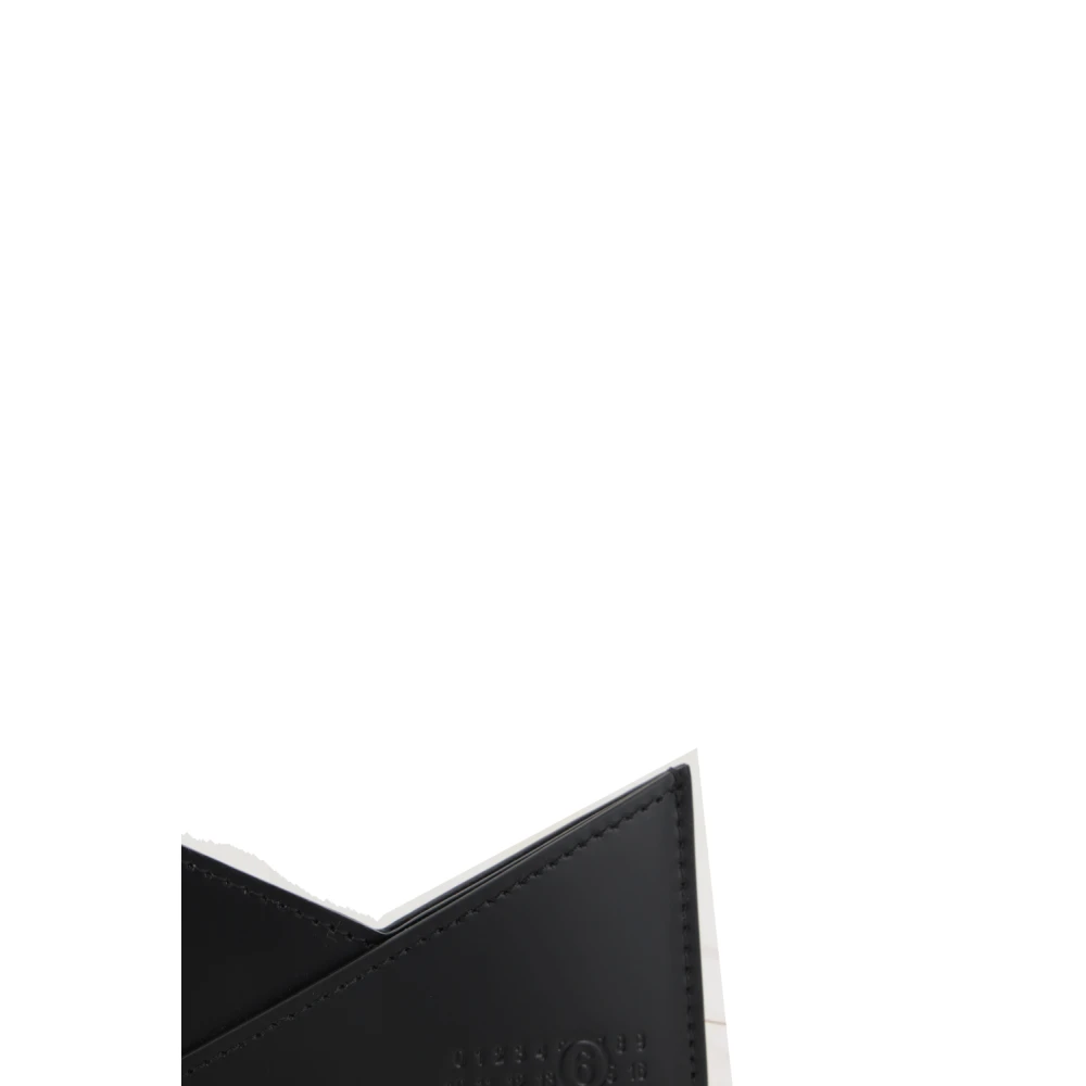 MM6 Maison Margiela Zwarte leren creditcardportemonnee Black Heren