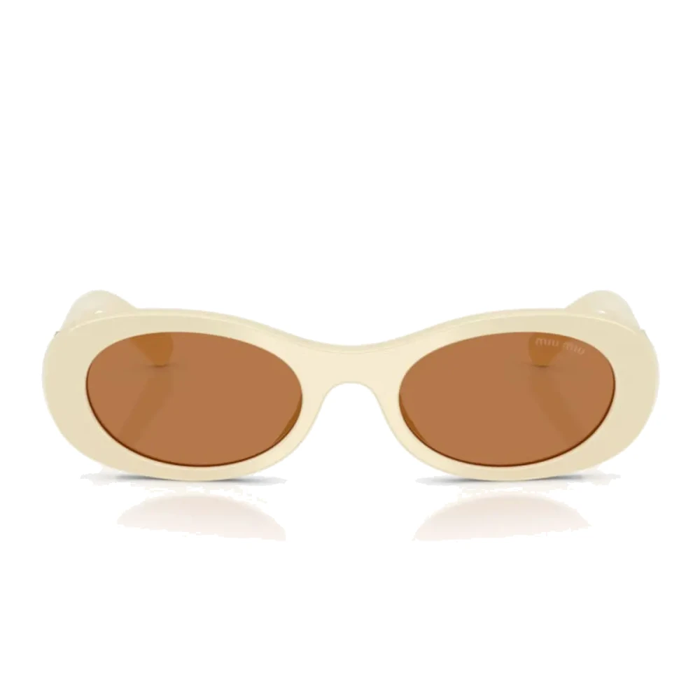 Miu Miu Women's White Sunglasses, 50 Mm, Oval Sunglasses