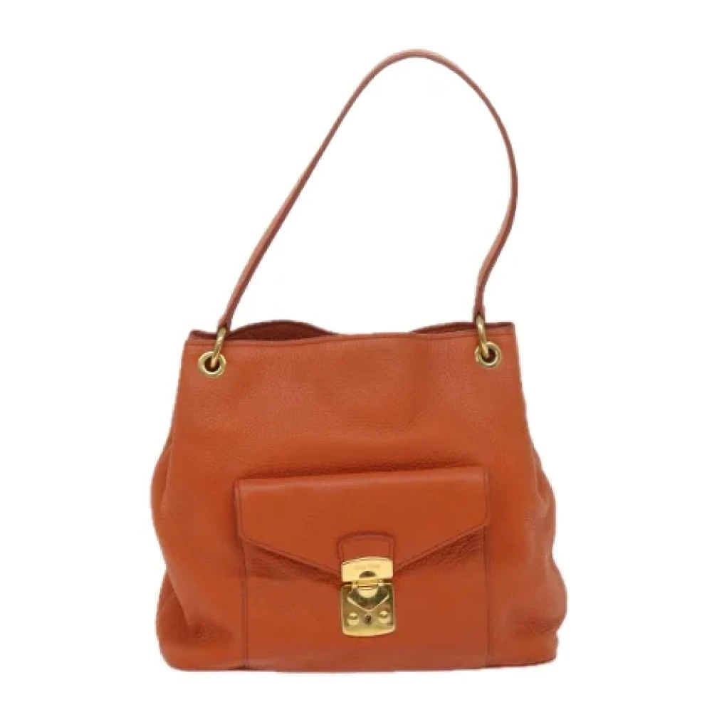 Miu Pre-owned Leather shoulder-bags Orange Dames