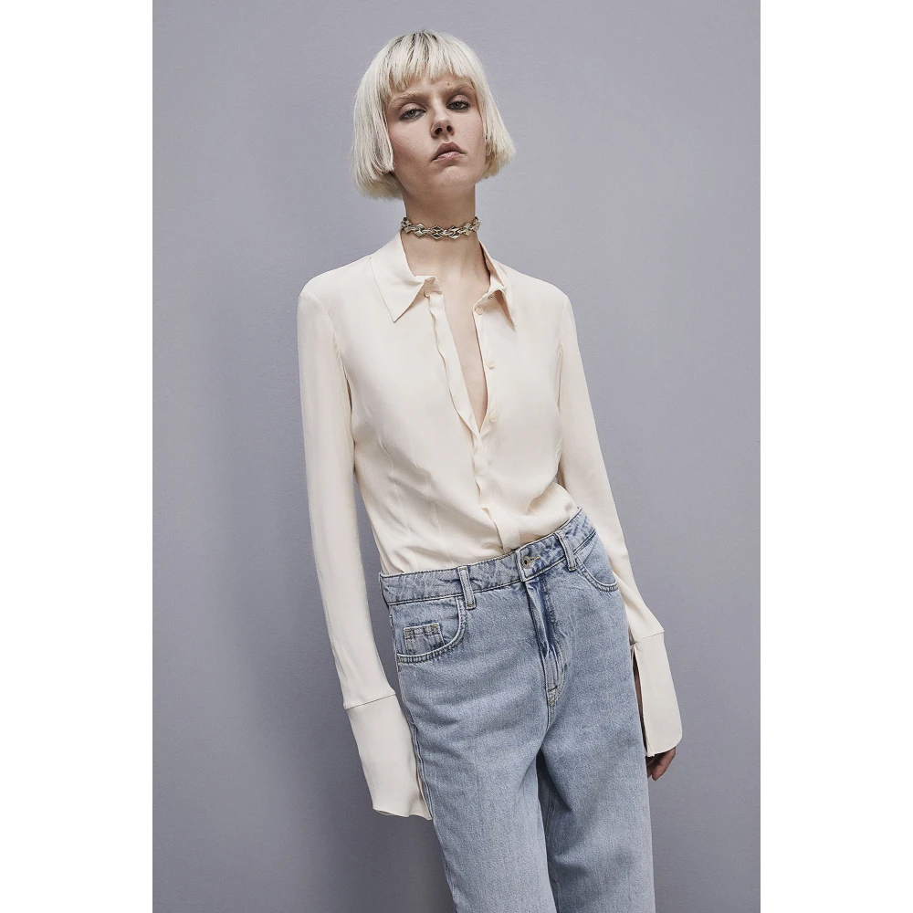 PATRIZIA PEPE Essential Soft Shirt Beige Dames