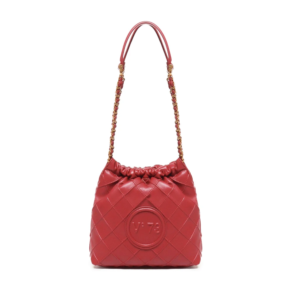 V73 Ruby Mini Hobo Tas met Matelassé Motief Red Dames