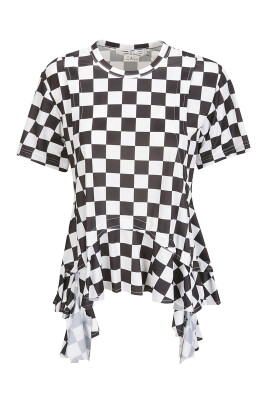 checkered-ruffle-t-shirt