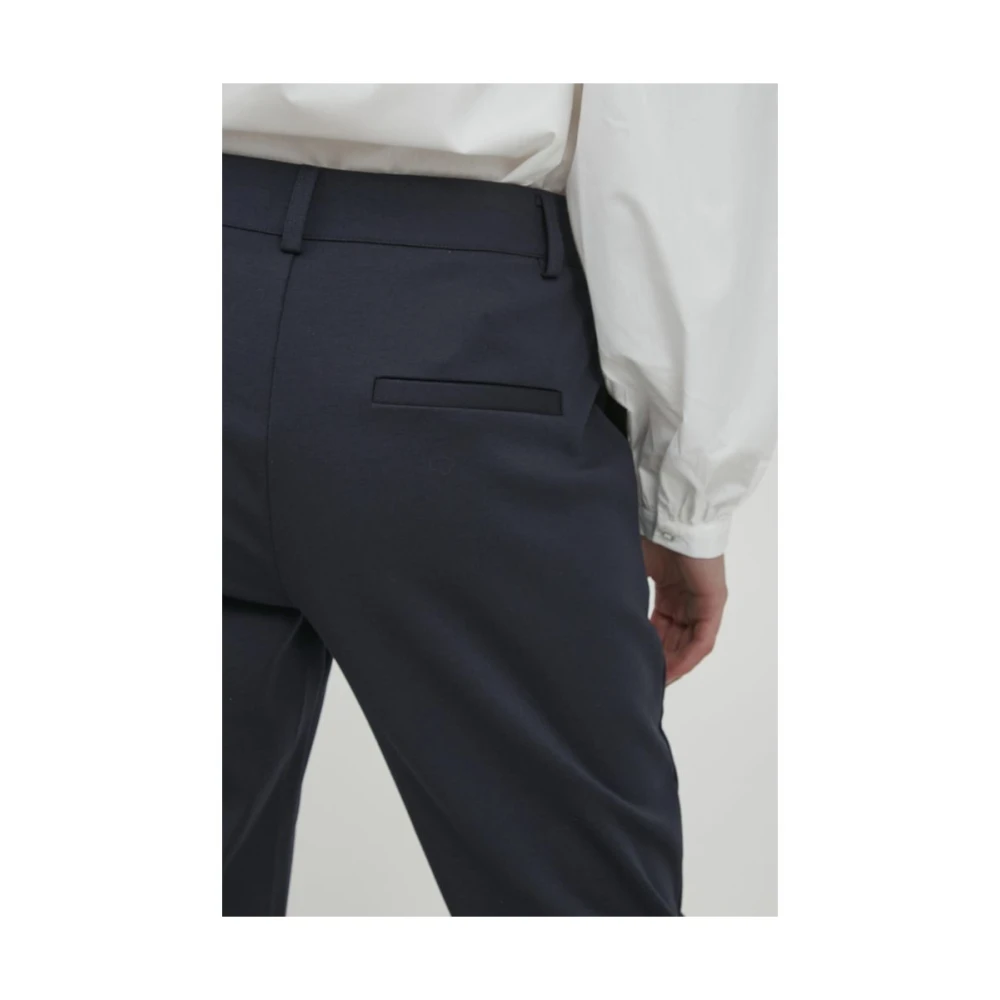 Ichi Blauwe gerecyclede polyester sigarettenbroek Blue Dames