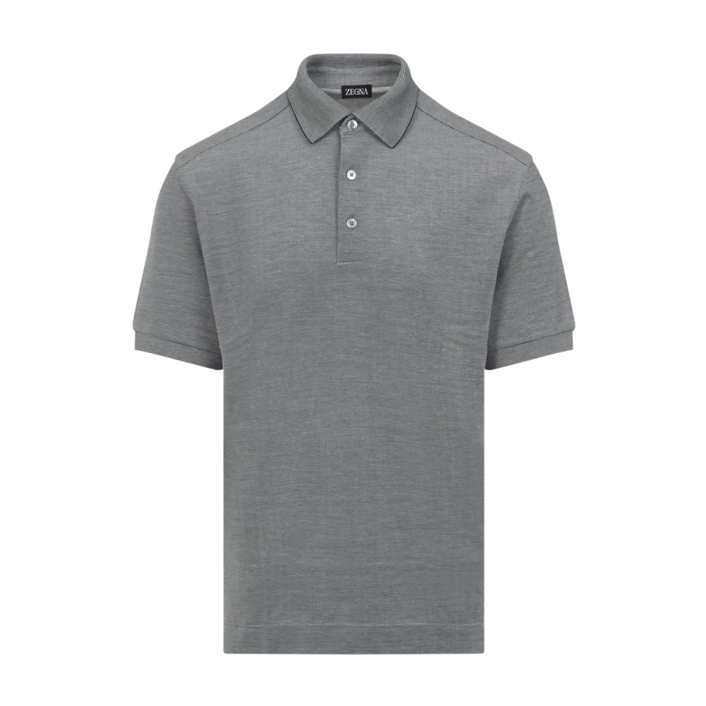 Ermenegildo Zegna Donkergroen Poloshirt Gray Heren