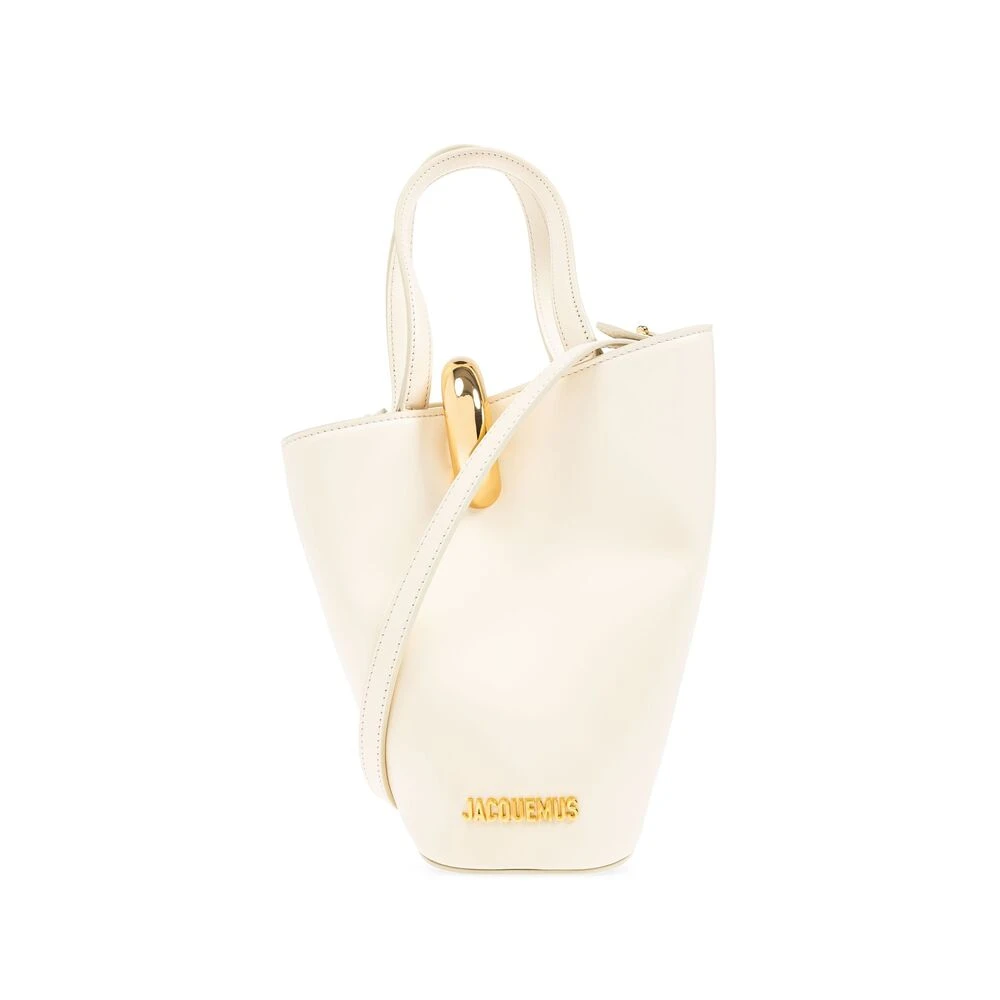 Jacquemus Vit Handväska med Magnetisk Stängning Beige, Dam