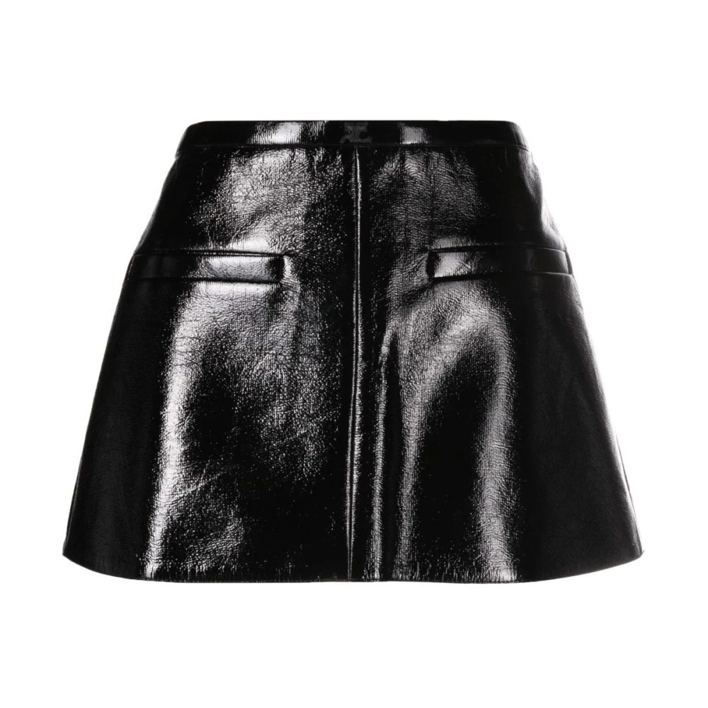 Courrèges Donna Nero - Minigonna A-Line In Vinile Heritage - Skirts - 2XS
