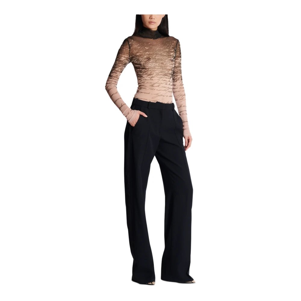 Balmain Lange mouwen top met 'Love Letter' print Brown Dames