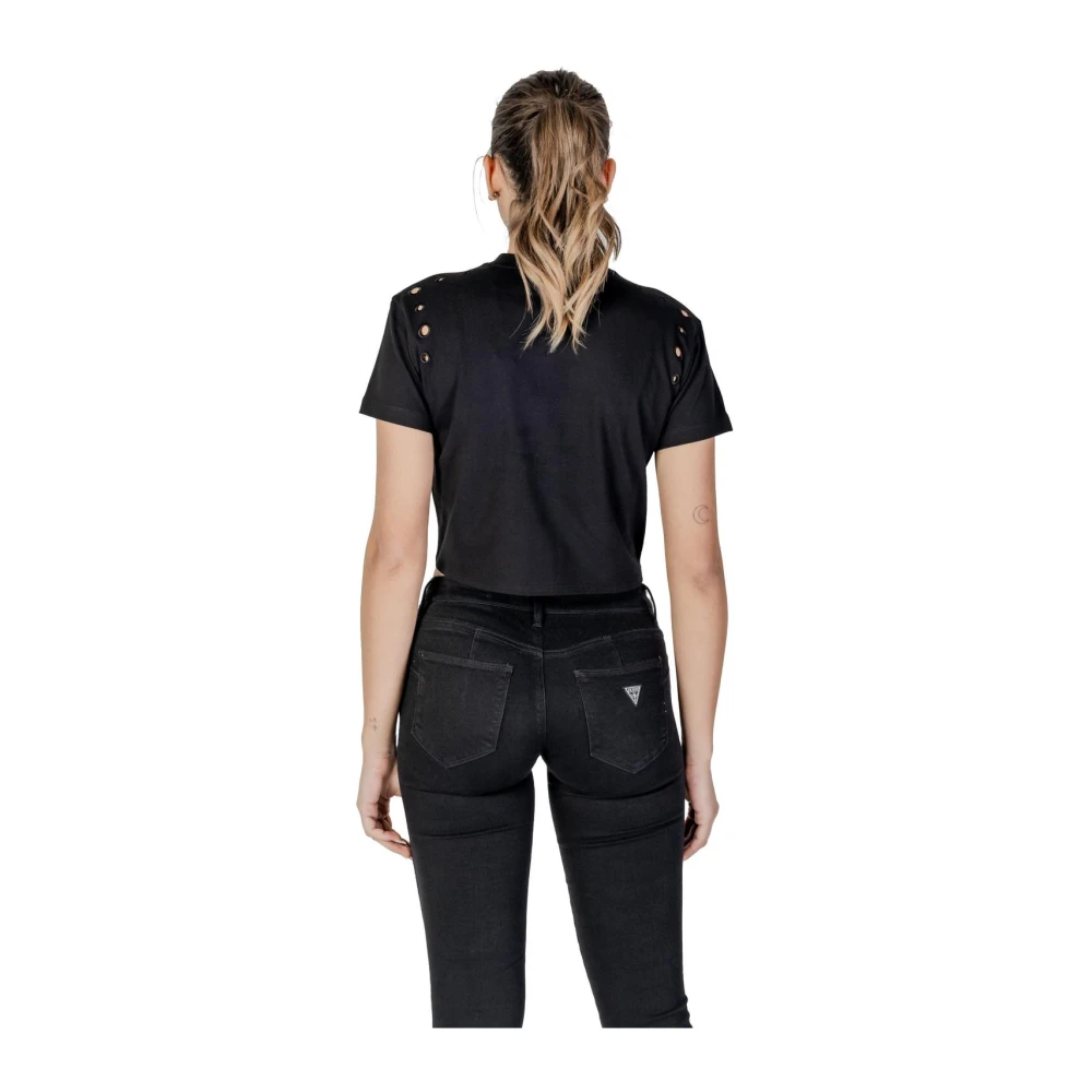 Guess Katoenen Ronde Hals T-Shirt Black Dames