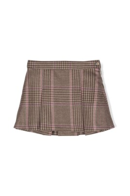 check-print-pleated-skirt