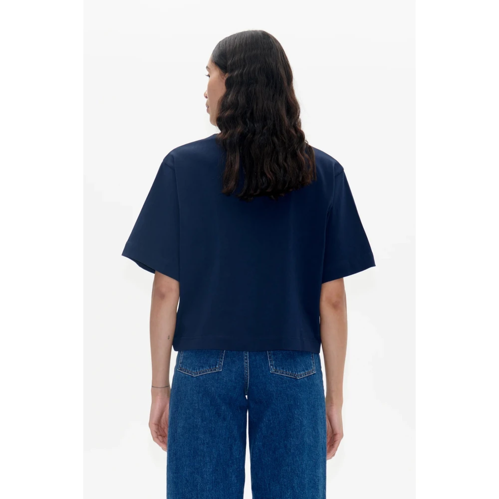 BAUM UND PFERDGARTEN T-shirt met reliëflogo Blue Dames