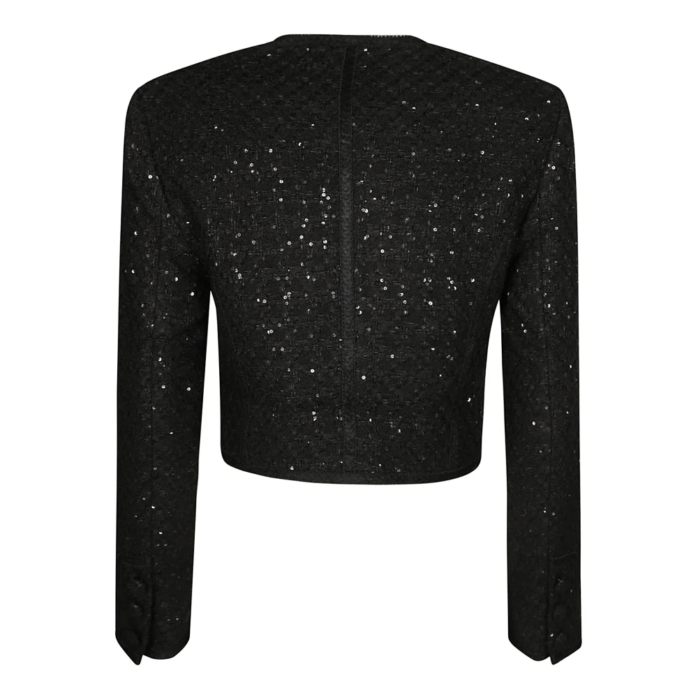 Rotate Birger Christensen Korte Boucle Cropped Jas Black Dames